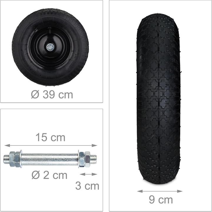 Actual product image Relaxdays 4.80 4. Wheelbarrow Wheel, Spare Tyre