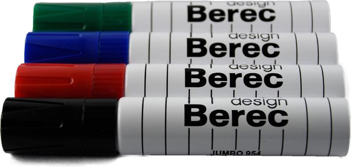 Actual product image Berec Whiteboard Marker Extra Wide (Multicoloured, 13 mm, 4 x)