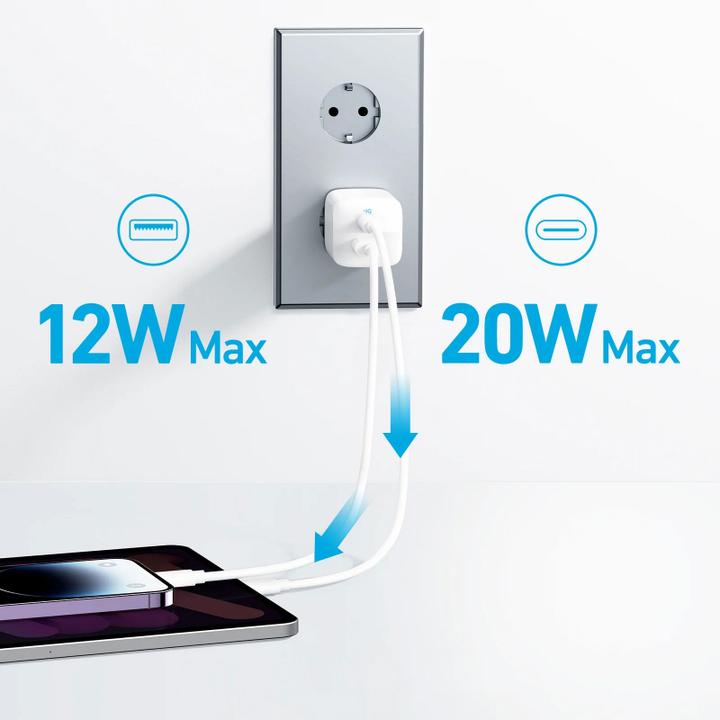 Immagine prodotto Anker 323 Caricabatterie a doppia porta da 33W, spina UE (33 W)