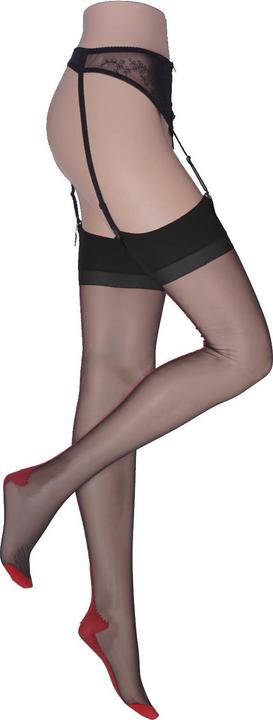 Actual product image Levee Back to the fifties nylon stockings, colour 600 black-red, size 150 - 160cm (15 DEN)