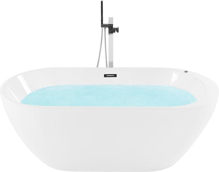 Beliani Whirlpool Badewanne freistehend weiss mit LED 170 x 80 cm NEVIS (237 l, 80 cm)