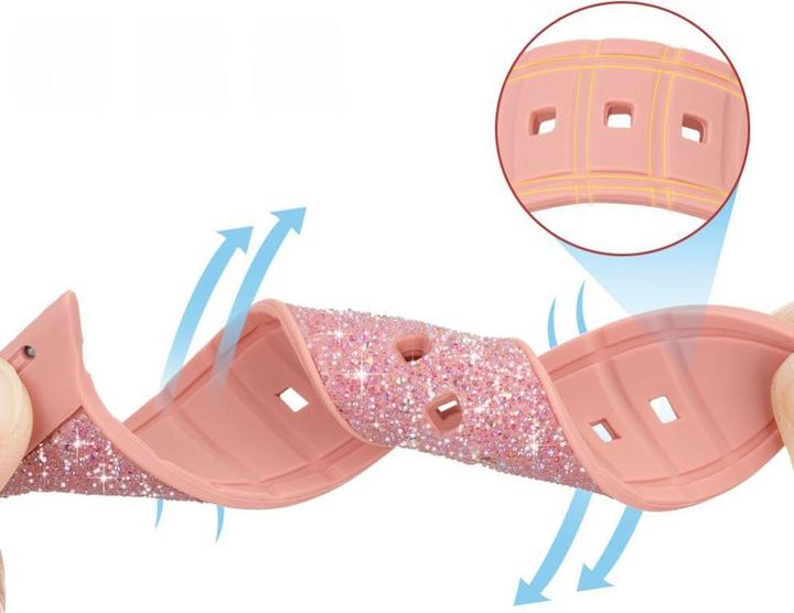 Immagine prodotto Kingxbar Serie di cinturini glitterati (38 mm, 40 mm, Silicone, Apple Watch Series 1, Apple Watch Series 2, Apple Watch Series 3, Apple Watch Serie 4, Apple Watch Serie 5, Apple Watch Serie 6, Apple Watch SE)