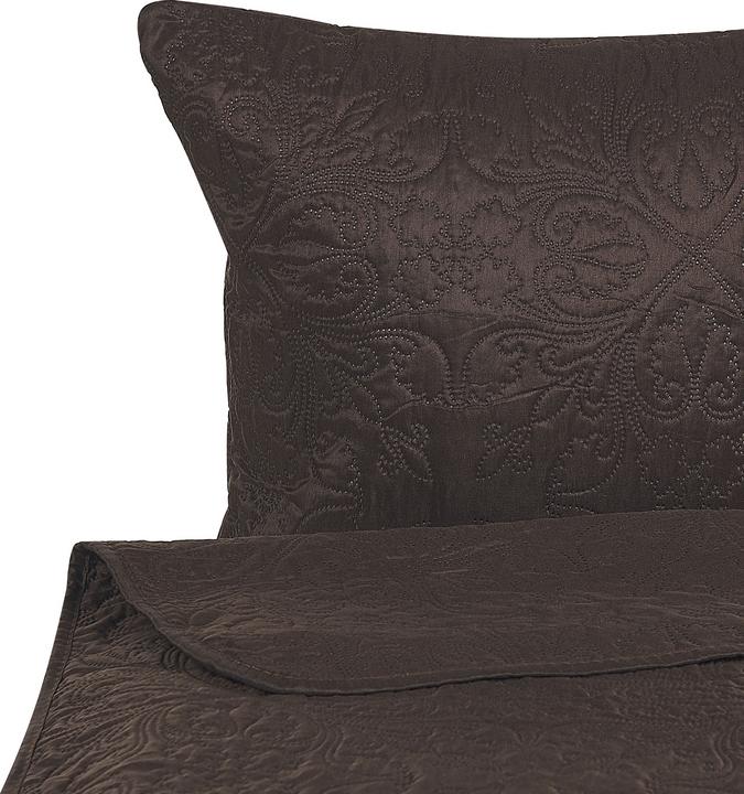 Produktbild Beliani Tagesdecken Set mit Kissen Prägemuster 3-teilig braun 140 x 210 cm RAYEN (140 x 210 cm)