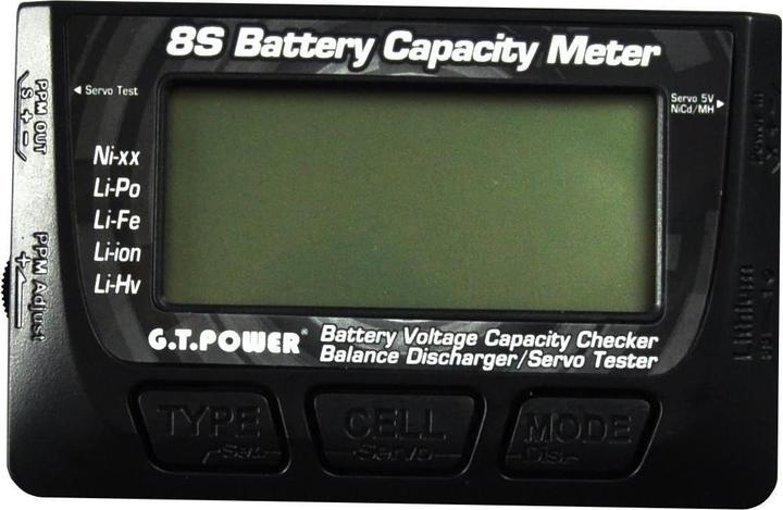 G.T. Power Tester per batterie 8S Battery Capacity Meter con servo tester