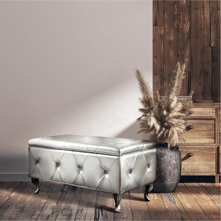 Produktbild HTI-Living Gepolsterte Sitzbank mit Truhe Maribella Silber (96 cm)