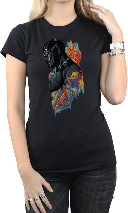 Immagine prodotto T-shirt con profilo di pantera nera in cotone (XL)