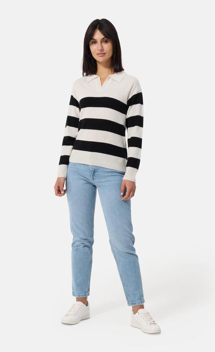 Immagine prodotto Cash-Mere Kaschmir Pullover mit Polokragen gestreift (S)