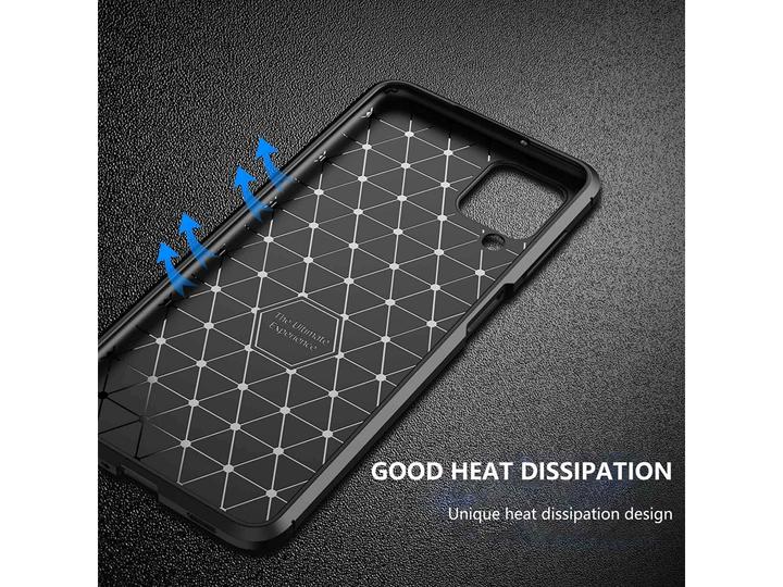 Actual product image Screenguard Samsung Galaxy A12 Cover Carbon Design TPU Case (Samsung Galaxy A12)