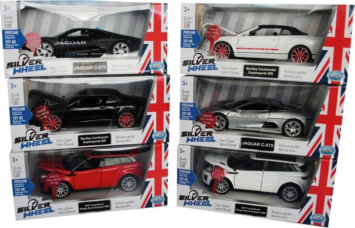 Actual product image ODS Silver Wheel - Auto inglesi a Licenza Scala 1:32, in die cast, con funzione retrocarica, portiere e