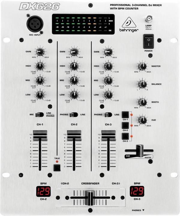 Actual product image Behringer DX626 PRO Mixer, 3-channel DJ mixer (DJ controller)