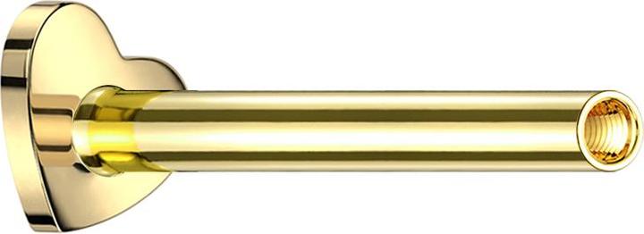 Star Piercing Micro Labret-Stab Herz vergoldet mit 0.8 mm Innengewinde (ohne Messing, Titan G23)