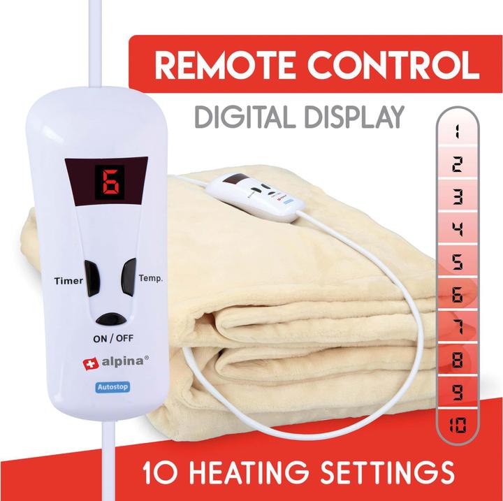 Actual product image alpina Blanket heated ivory180w PES (130 x 180 cm)
