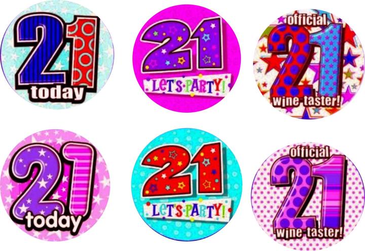 Actual product image Simon Elvin Various Ages (1-17) Small Badges (Pack Of 6)