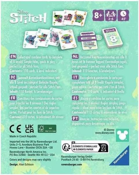 Produktbild Ravensburger 24700 - Disney Stitch Level 8 - Das beliebte Kartenspiel für 2-6 Spieler und (Niederländisch, Englisch)