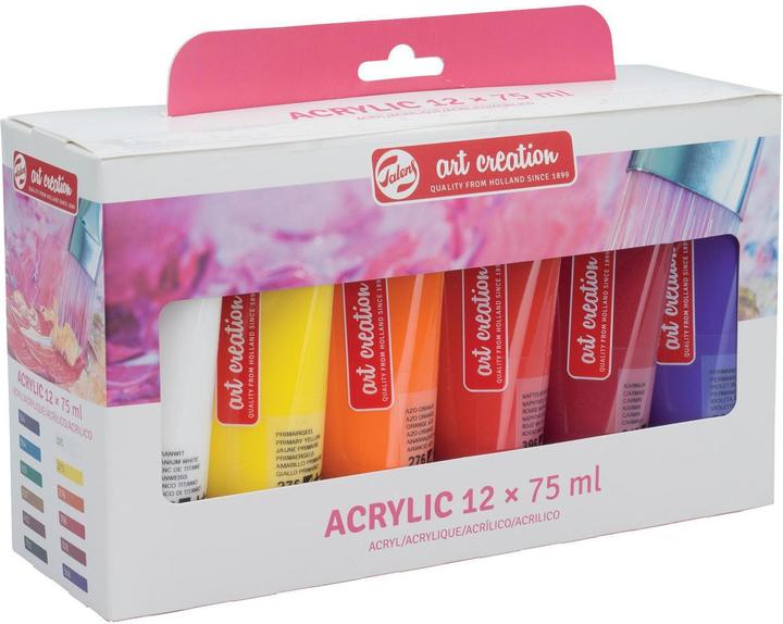 Produktbild Talens Acrylfarbe 12er Set (Mehrfarbig, 900 ml)