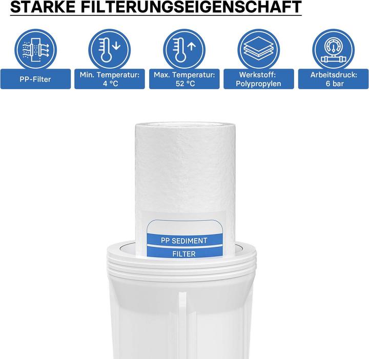 Image du produit Wiltec Naturewater PP Sedimentfilter 10" 254mm 1µ Ersatz Wasserfilter Trinkwasserfilter