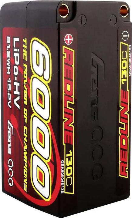 Produktbild Gens Ace Redline Series 6000mAh 15.2V 130C 4S2P HardCase 69 HV LiPo Battery (15.20 V, 6000 mAh)