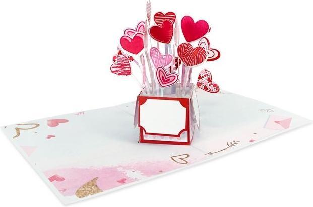 Image du produit MU Classic Carte de voeux pop-up pour la Saint-Valentin - Coeurs (1 pcs)