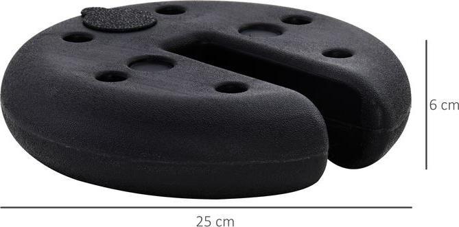 Produktbild Swisshandel24 4 Stk. Pavillon Standfuss Gewicht Partyzelt Pavillongewicht befüllbar bis 5 kg HDPE-Kunststoff Schwa (6 cm, 25 cm)