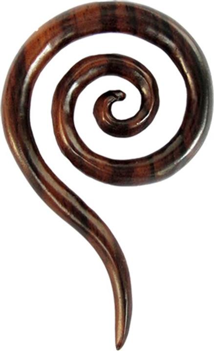 Produktbild Star Piercing Ohrgewicht Spiralentropfen aus Narra Holz (ohne Messing, Organisch)