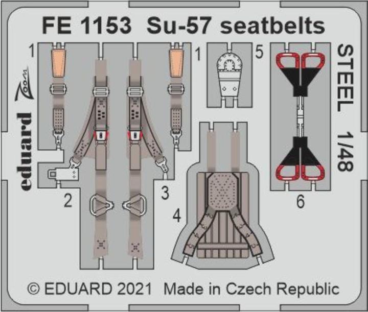 Produktbild Eduard Su-57 seatbelts STEEL 1/48 for ZVEZDA
