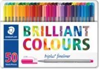 Immagine prodotto Staedtler triplus fineliner 334 fineliner triangolare in metallo con 50 pezzi, assortiti (Multicolore, 50 x)