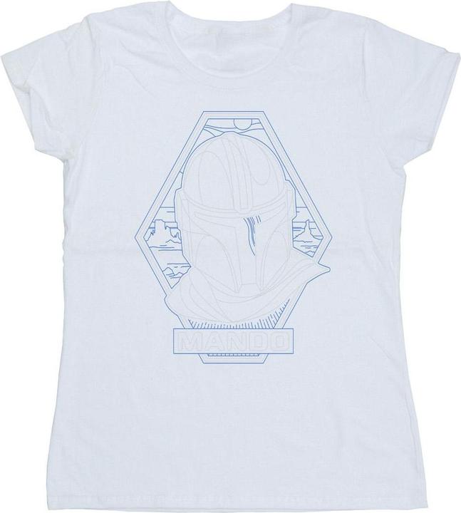 Produktbild Star Wars The Mandalorian Outline Helm Diamond TShirt (M)