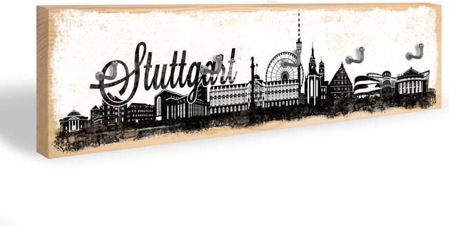 Immagine prodotto Trenddeko Skyline di Stoccarda + 5 ganci (40 x 10 cm)
