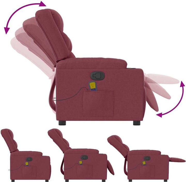 Produktbild VidaXL Massagesessel Weinrot Stoff