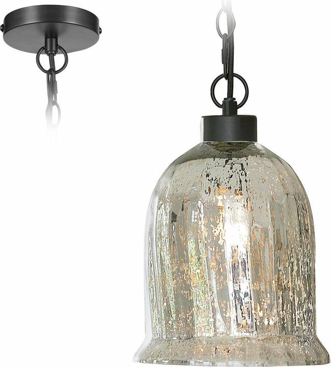 Image du produit Loberon Lampe à suspendre Yvron argent antique/noir (E27)