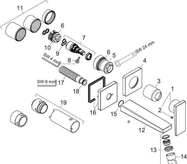 Immagine prodotto hansgrohe Miscelatore monocomando Metropol per lavabo ad incasso (ottica oro lucido)