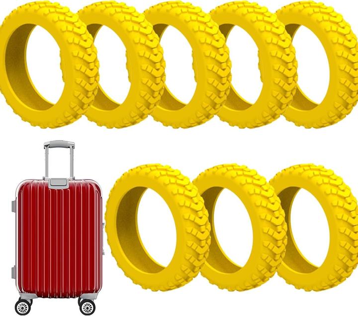 Immagine prodotto Swissdetector Coprigomme per valigie - Silenzioso - 8 pezzi - Giallo (Bagagliaio)