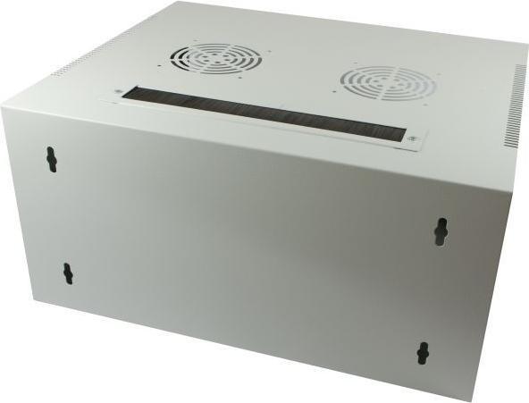 Produktbild Allnet 19 zollwandgehäuse 12he 1-teilig t445/b541mm lichtgrau smq-serie. (10.86 HE, 19 Zoll Rack)