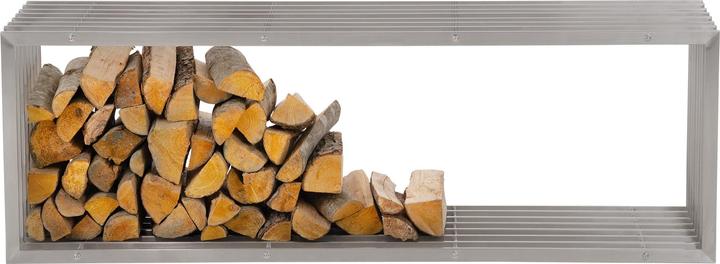 Image du produit CLP Support pour bois de chauffage Irving 40x50x150, acier inoxydable (40 x 50 x 150 cm)