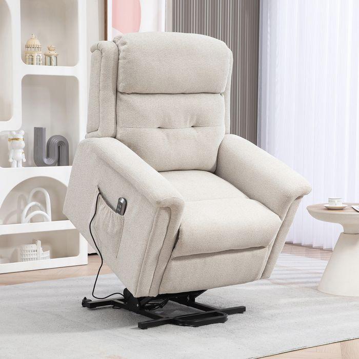 Swisshandel24 Massagesessel Aufstehhilfe, elektrisch, 180° neigbar, mit Liegefunktion, Fernbedienung, 92Lx87Bx108H
