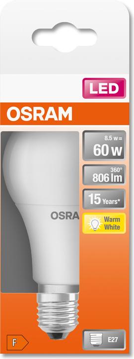 Produktbild Osram Led Star Classic A (E27, 8.50 W, 806 lm, 1 x, F)
