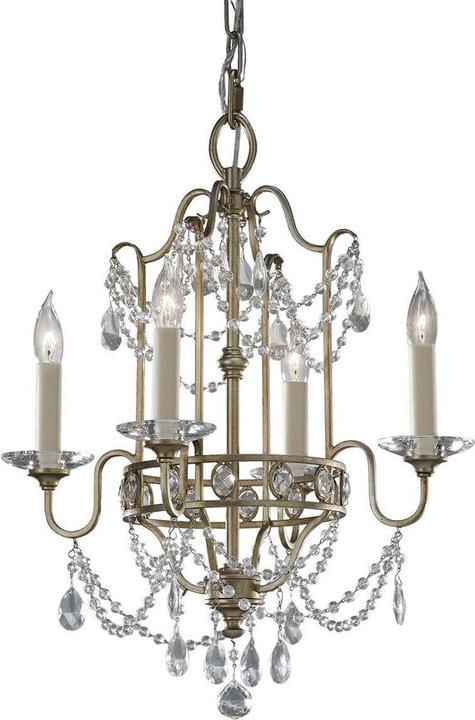 Elstead Lighting Gianna chandelier E14 4-fold gold-plated silver (41.30 cm)