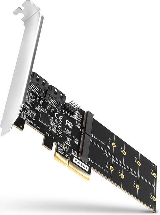 Actual product image Axagon PCES-SA4M2 PCIe Controller 2x internal SATA 6G port + 2x internal M.2 B-key SATA port + LP