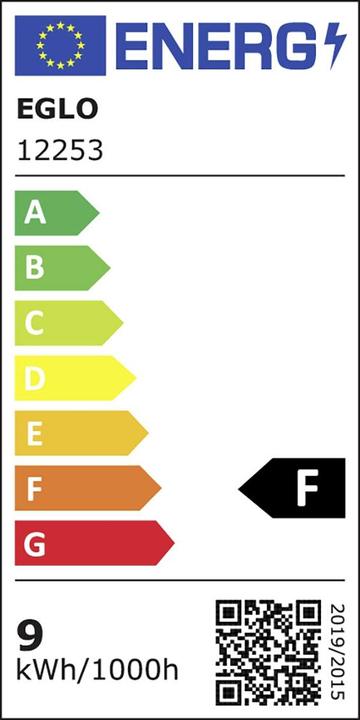 Label énergétique EGLO Sources lumineuses LED (E27, 9 W, 806 lm, 40 x, F)