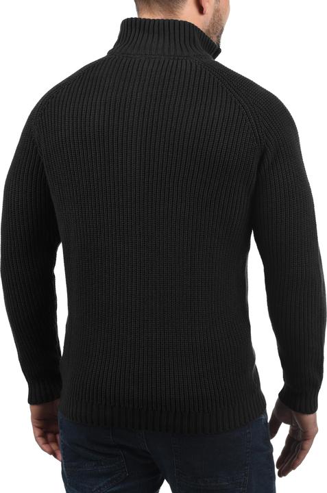 Actual product image Solid Xenos Men's Cardigan Chunky Knit Jacket With Funnel Neck Made Of 100% Cotton (XL)