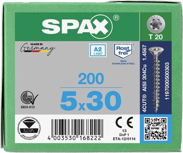 Produktbild Spax Spanplattenschrauben A2 (200 Schrauben pro Stück)