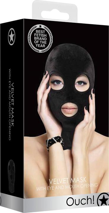 Productafbeelding Ouch! Masker van fluweel en klittenband met oog- en mondopening