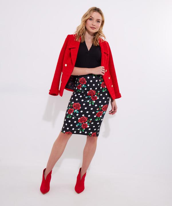 Image du produit Joe Browns Rose Print Polka Dot Pencil Skirt (44)