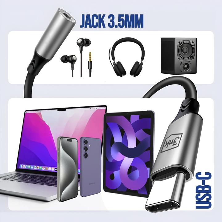 Actual product image 3MK USB C - 3.5mm jack (USB 3.2 Gen 1)