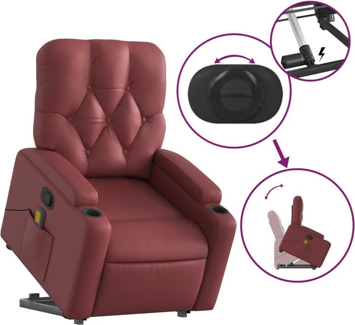 Actual product image VidaXL Massage chair with stand-up aid imitation leather