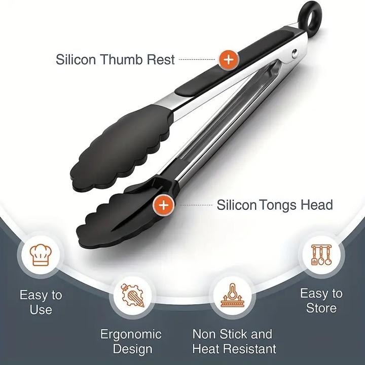 Produktbild ASMI Mini Silikon Küchenzange, Grillzange 20cm