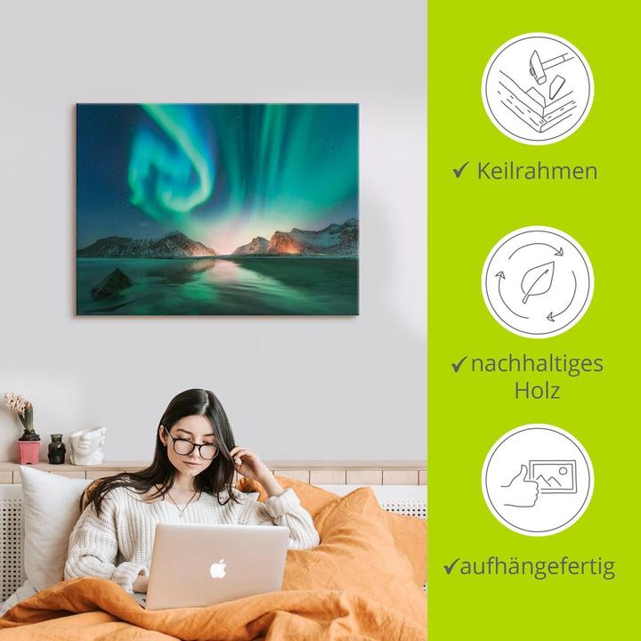 Immagine prodotto Artland Auroraborialis - Aurora boreale T9SZ (80 x 60 cm)