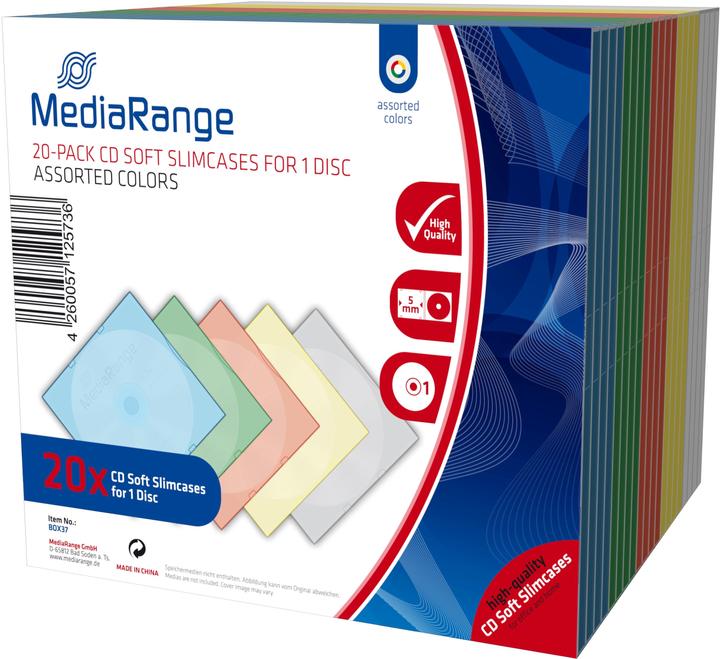 MediaRange CD / DVD Retail Pack 20s Slimcase Color