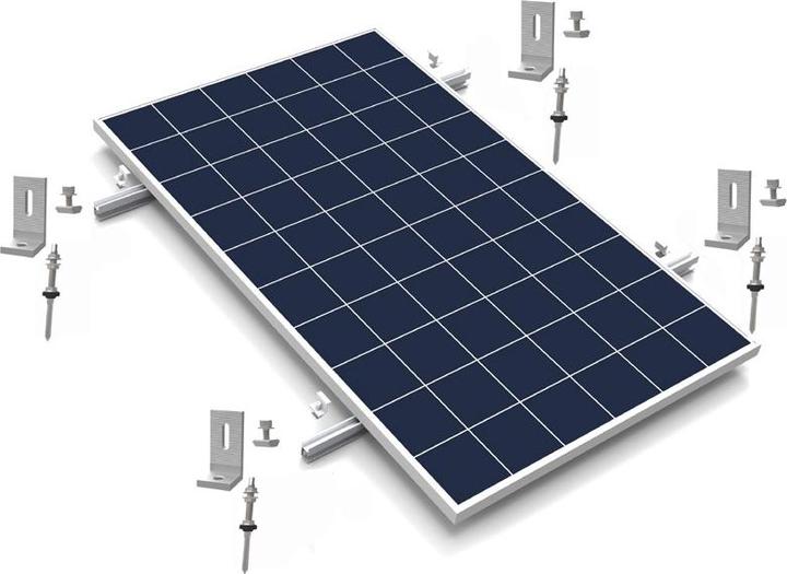 Actual product image Autosolar Fastening set for corrugated eternit / corrugated sheet metal - 1 (Solar system mounting material)