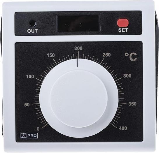 Actual product image Rs Pro Analogue thermostat, 96x96, 8A relay